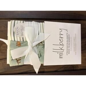 Milkberry Jerrasic Theme 2 Pack Rayon Bamboo Baby Blankets
